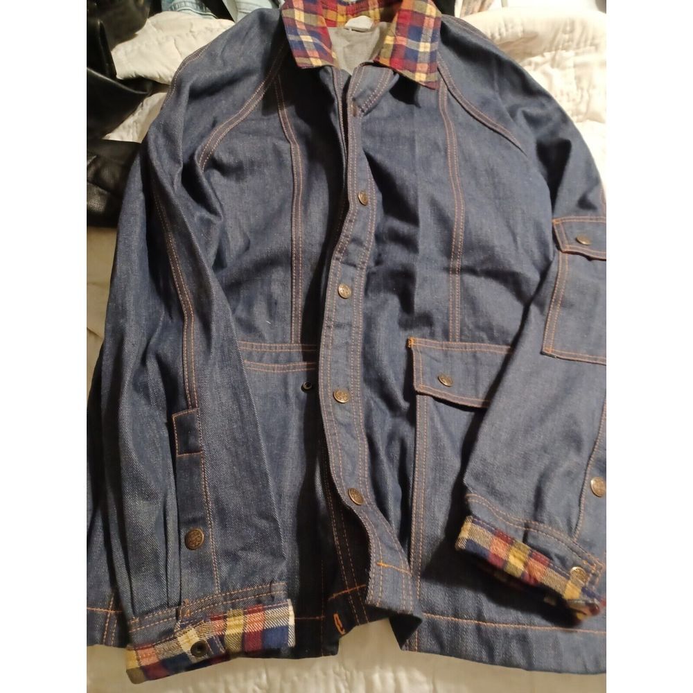 Plaid Collar Denim Vest